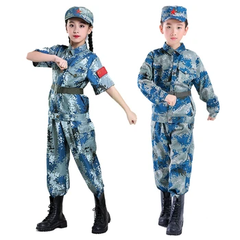 Skautai Vaikai Karinę Uniformą Armijos Kareivis, Cosplay Kostiumai, Mergina Kamufliažas Kovoti Su Mokymo Striukės Vyrų Medžioklės Taktinis Kostiumas
