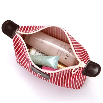 Ponios makiažas sankabos krepšys dryžuotas koldūnai lankstymo atsparus vandeniui makiažas plovimo maišelis vonios krepšys, kelioninis krepšys kosmetikos bagNB173