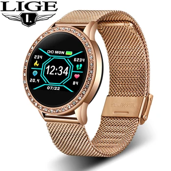 LIGE 2020 Naujas Fation Smart Watch Moterų Širdies ritmo Miego Stebėti, Žiūrėti Skambučių Laikrodis Priminimas Sporto Vandeniui Smartwatch Plieno Diržas