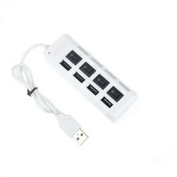 3pcs komplektacija USB 2.0 3.0 HUB W/ Power On/Off Jungiklis Didelio Greičio Adapterį, Laido VNT RF