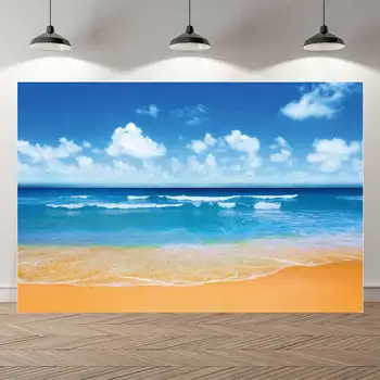 Vasaros Paplūdimio Kraštovaizdžio Taranteiro Fono Foto Studija Fone Gražių Palmių Atogrąžų Vasarą Sea View Photocall Reklama