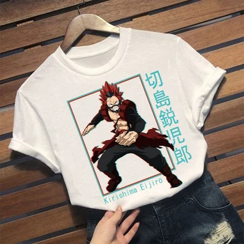 Japonų Anime Marškinėlius Mano Herojus akademinės bendruomenės Eijiro Kirishima Atsitiktinis Mados ir Naujas Hip-Hop Drabužius su trumpomis Rankovėmis