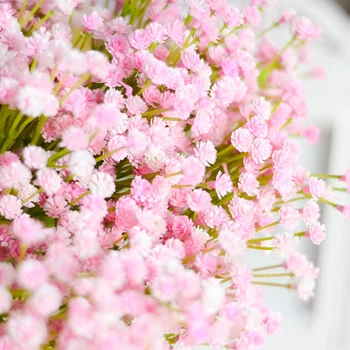 7 Filialų Gypsophila Šilko Dirbtinės Gėlės Netikrą Gėlių Puokštė už Namo, Sodo, Biuro, Valgomojo Stalo Vestuvių Dekoro 1pcs