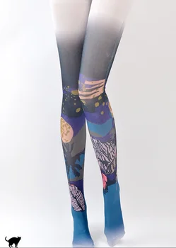 Unikalus Mėnesiena modelio kojinės Japonijos cosply Lolita Triko Aukštos kokybės juodo šilko kojinės formuojant leggin 1order=1pc