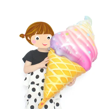 50pcs Naujų didelių Macaron ledams folija balionas vaivorykštė kūgio Saldus vamzdis kolbų vaikų gimtadienio apdailos baby shower