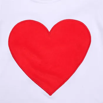 2021 Kūdikių Vasaros Drabužių Mergina Širdies 2vnt Valentino Drabužių Spalvos, trumpomis Rankovėmis Apvalios Kaklo didelę Širdį T-shirt Trumpas-line Sijonas