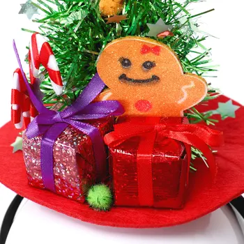 Kalėdų Lankelis Plaukų Lankelis su Kalėdų Medis, Saldainiai Meldais Dovanų Dėžutėje Plaukų Aksesuarų ir Dekoro Cosplay Šalies Etapo Veiklos