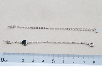 Juoda Korpuso Širdies Dizaino, Perlų Apyrankė Išvadas S925 Sterling Silver Pearl Bracclet Komponentai 