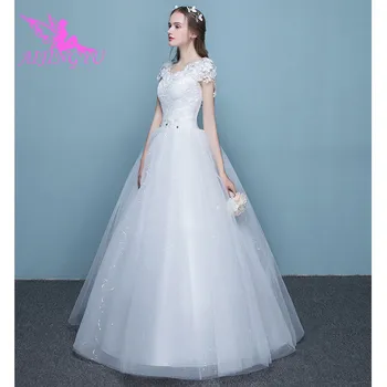 AIJINGYU 2021 gražus Pritaikyti naujiems karšto pardavimo pigūs kamuolys suknelė nėriniai atgal oficialų nuotakos suknelės, vestuvių suknelė FU225