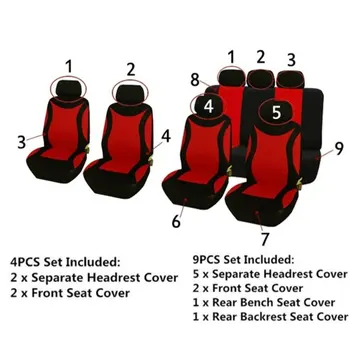 4 Vnt Automobilių Sėdynės Padengti Visas Komplektas Poliesterio Audinio Universaliųjų Automobilių Sėdynių Užvalkalai Už Sėdynės Raštas Interjero Priedai