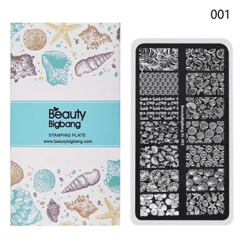 BeautyBigBang 6*12cm Nagų Spaudos Plokštės iš Nerūdijančio Plieno Vasaros Gėlių Geometrijos Nagų Manikiūro Spaudas Vaizdo Trafaretų Nagų Plokštelę