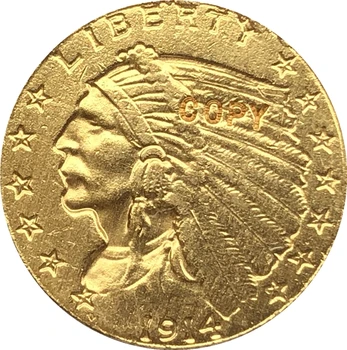 24-K auksu 1914 $2.5 AUKSO Indijos Pusę Erelis Monetos Kopija