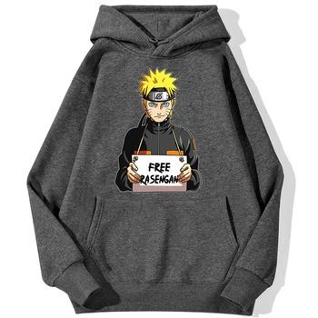 Japonų anime Naruto Uzumaki Hoodie Vyras Mada Rudenį Palaidinės Hoodies Hip-Hop Atsitiktinis Marškinėlius Vilnos Šiltas Streetwear