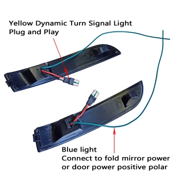 2vnt Dinaminis Indikatorių LED Posūkio Signalo Žibintai Rūkyti Teka Galinio vaizdo Veidrodėlis Šviesos Indikatorius Ford Kuga Ecosport 2013-2019