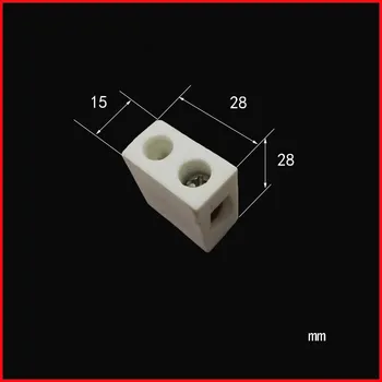 1 keraminių gnybtų bloko / aukštos temperatūros izoliuoti keramikos terminalas / aukšto dažnio terminalas / Long * masto * aukštos=28*28*15