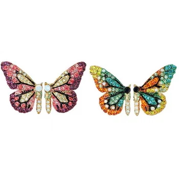Madinga Inkrustacijos Crystal Butterfly Stud Auskarai Spalvingas Kalnų Krištolas Drugeliu Auskarai Metalo Lydinio, Žavesio Auskarai Moterims, Papuošalai Šalis