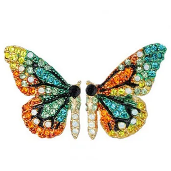 Madinga Inkrustacijos Crystal Butterfly Stud Auskarai Spalvingas Kalnų Krištolas Drugeliu Auskarai Metalo Lydinio, Žavesio Auskarai Moterims, Papuošalai Šalis