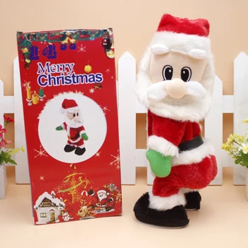 Elektros Santa Claus Dainuoti ir Šokti Žaislas Elektros Santa Pliušinis Kalėdų Dovana Vaikams ispanų/anglų PAK55
