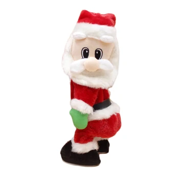 Elektros Santa Claus Dainuoti ir Šokti Žaislas Elektros Santa Pliušinis Kalėdų Dovana Vaikams ispanų/anglų PAK55