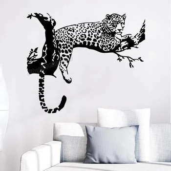 Cheetah Sienos Lipdukai Leopard Atsipalaiduoti Medžio Laukinių Gyvūnų Vinilo Sienos Lipdukas Kambarį Dekoro Vaikų Kambario Interjero Dizaino C938