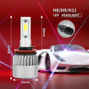 4x S2A Automobilių Žibintai LED Lemputės 9005 + H11 iš Viso 3000W 450000LM LED Žibintų Rinkinį Hi-Lo Šviesos Lemputės Auto Žibintai posūkio Žibintas