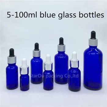 5ml-100ml mėlyno Stiklo Buteliukas Su Lašintuvu eterinio Aliejaus Butelis, Aukštos kokybės Kvepalų buteliuko 200pcs/daug