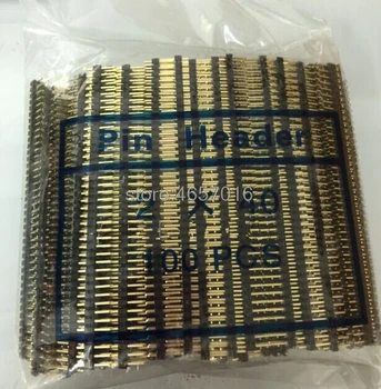 100vnt/daug 2.54 mm, Dvigubos Eilės Vyrų 2X40 Pin Antraštės Juostos Auksu ROHS Geros kokybės