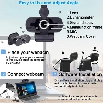 1080P Full HD Webcam su integruotu Mikrofonu USB Tvarkyklės Nemokama Auto Focus Web Kamera, skirta Vaizdo Konferencijos, tiesioginė Transliacija