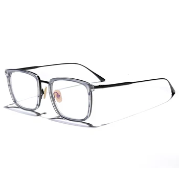 Gryno titano akinių rėmeliai vyrų retro optiacl rankų darbo akiniai Trumparegystė skaityti receptą moteris akiniai