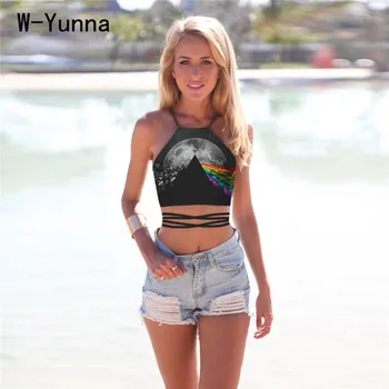 W-Yunna Vasaros Naują Vamzdelį Viršų Moterys 2019 Mados Seksualus Paplūdimio Pasėlių Viršuje Streetwear Laisvalaikio Tankų Moterų Backless Apkarpytos Viršų