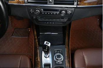 Blizgus Juodas Stiliaus Automobilių Konsolė Rėmo Apdaila, Puodelio Laikiklis Juostelės Apdaila BMW X5 E70 