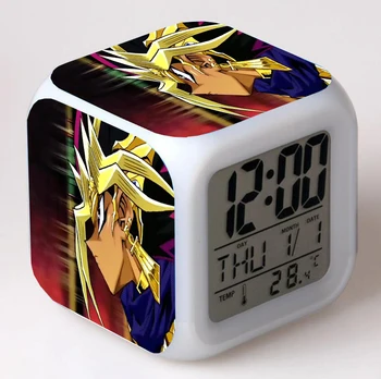 Yu-Gi-Oh! anime Cartoon 7 Spalvų LED Blykstė Skaitmeninis žadintuvus Naktį, Šviesos, Miegamojo, Stalo Laikrodis, Žadintuvas despertador