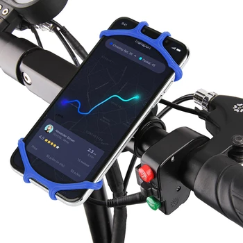 Universalus Dviratis Telefono Laikiklio Stovas 360 Laipsnių Sukimosi Black Bike Silikono Cradle Kalno Sugeria Smūgius, Skirtos Rankenos