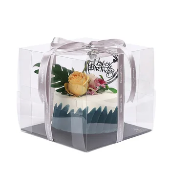 1 Gabalas Aišku, Cake Box PVC Skaidri Pakavimo Kepimo Pyragai, bandelės, Sūrio Pyragas Pakavimo Dėžės Gimtadienio Tortas Dekoravimo Reikmenys