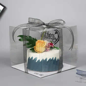 1 Gabalas Aišku, Cake Box PVC Skaidri Pakavimo Kepimo Pyragai, bandelės, Sūrio Pyragas Pakavimo Dėžės Gimtadienio Tortas Dekoravimo Reikmenys