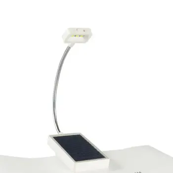 USB Įkrovimo 3LED Saulės Skaityti Stalas Naktiniai Knygos Šviesos Lempos, Balta