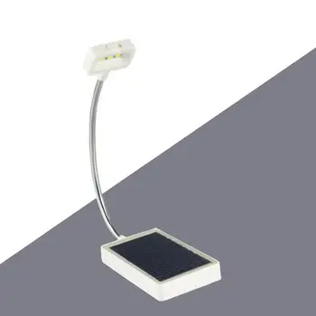 USB Įkrovimo 3LED Saulės Skaityti Stalas Naktiniai Knygos Šviesos Lempos, Balta