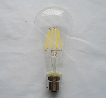 120V 220V 230V 1 PAK 6W 8W LED derliaus lempos, kaitrinės lemputės, skaidraus stiklo filamento bombilla B22 kaištiniai ST64 ST19 aukštos CRI