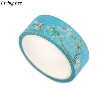 20pcs/daug Flyingbee 15mmX5m Gėlių, Dekoratyvinių Washi Tape Lipnia Juosta 