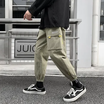 Hip-Hop Streetwear Vyrų Krovinių Kelnės 2020 Pusėje Kišenėje Vyrų Prarasti Haremo Kelnės vientisa Spalva Žmogus Poilsiu Plius Dydžio