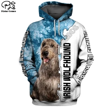 Naujas Mens Juokinga Irish wolfhound Šuo 3d spausdinimo hoodies rudenį ilgomis rankovėmis Megztiniai moterų megztinis tracksuit bliuzono pavasario outwear