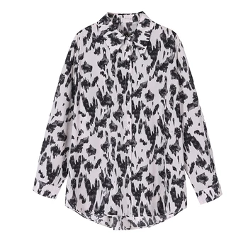 2020 M. Rudenį Naujų Leopard Šifono Palaidinė Moterų Retro Spausdinti Ilgomis Rankovėmis Korėjos Laisvi Marškinėliai Moterims Streetwear Blusas Mujer 10543
