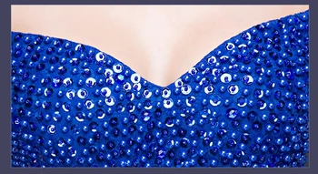Ensotek 2020 Chalatas De Soiree Blue Undinė nuo Peties Karoliukai Ilgą vakarinę Suknelę Vestido De Festa Ilgai Prom Chalatai su Nėriniais