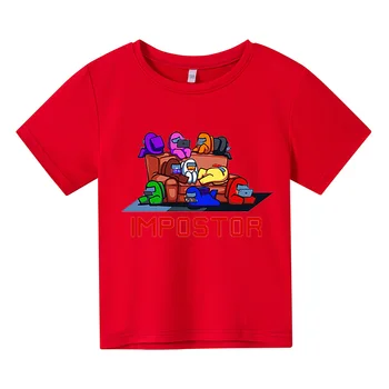 Naujas Žaidimas Tarp Mūsų Marškinėliai Vaikams Vasarą Animacinių filmų Top marškinėliai Berniukams, Mergaitėms Kawaii Impostor Grafinis Tees Unisex Mados anime drabužiai