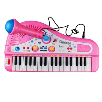 37 Klavišus Mini Elektroninių Klaviatūra Muzikinis Žaislas su Mikrofonu Švietimo Fortepijonas Žaislas Vaikams, Kūdikiams, Vaikams