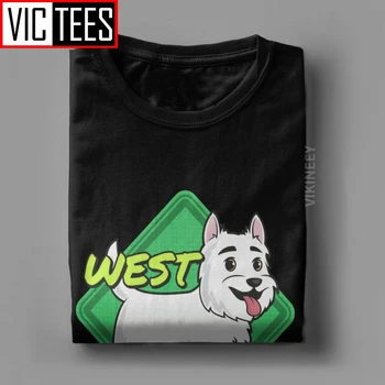 Westie Vakarų Škotijos Baltųjų Terjerų Šunų Mylėtojas Vyrų Marškinėlius Derliaus Crewneck Medvilnės Marškinėlius Negabaritinių Drabužiai