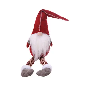 Rankų Darbo Švedų Santa Gnome Pliušinis Žaislas Kalėdų Eglutė Topper Kabantys Papuošalai Stalo Šventė Ornamentu