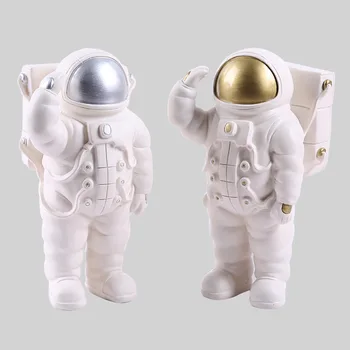Derva Kosmoso Vyras Skulptūra Astronautas Modelis Ornamentu Telefono Stovas Kosmonautas Statula Šiaurės Kūrybinės Amatų Namų Dekoro Statulėlės D099