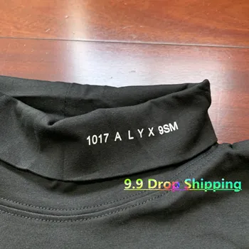 Ilgomis Rankovėmis ALYX T-shirt 2020 m. Vyrai Moterys Juoda Balta Golfo 1017 ALYX 9SM Logotipas Spausdinti Tee Aukštos Kokybės Šukuotinės Medvilnės