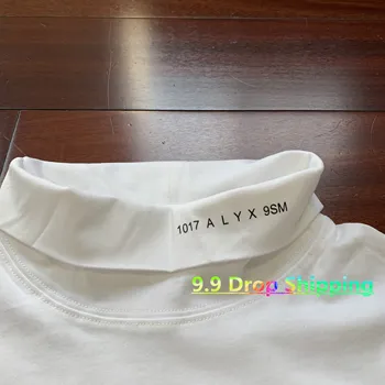 Ilgomis Rankovėmis ALYX T-shirt 2020 m. Vyrai Moterys Juoda Balta Golfo 1017 ALYX 9SM Logotipas Spausdinti Tee Aukštos Kokybės Šukuotinės Medvilnės